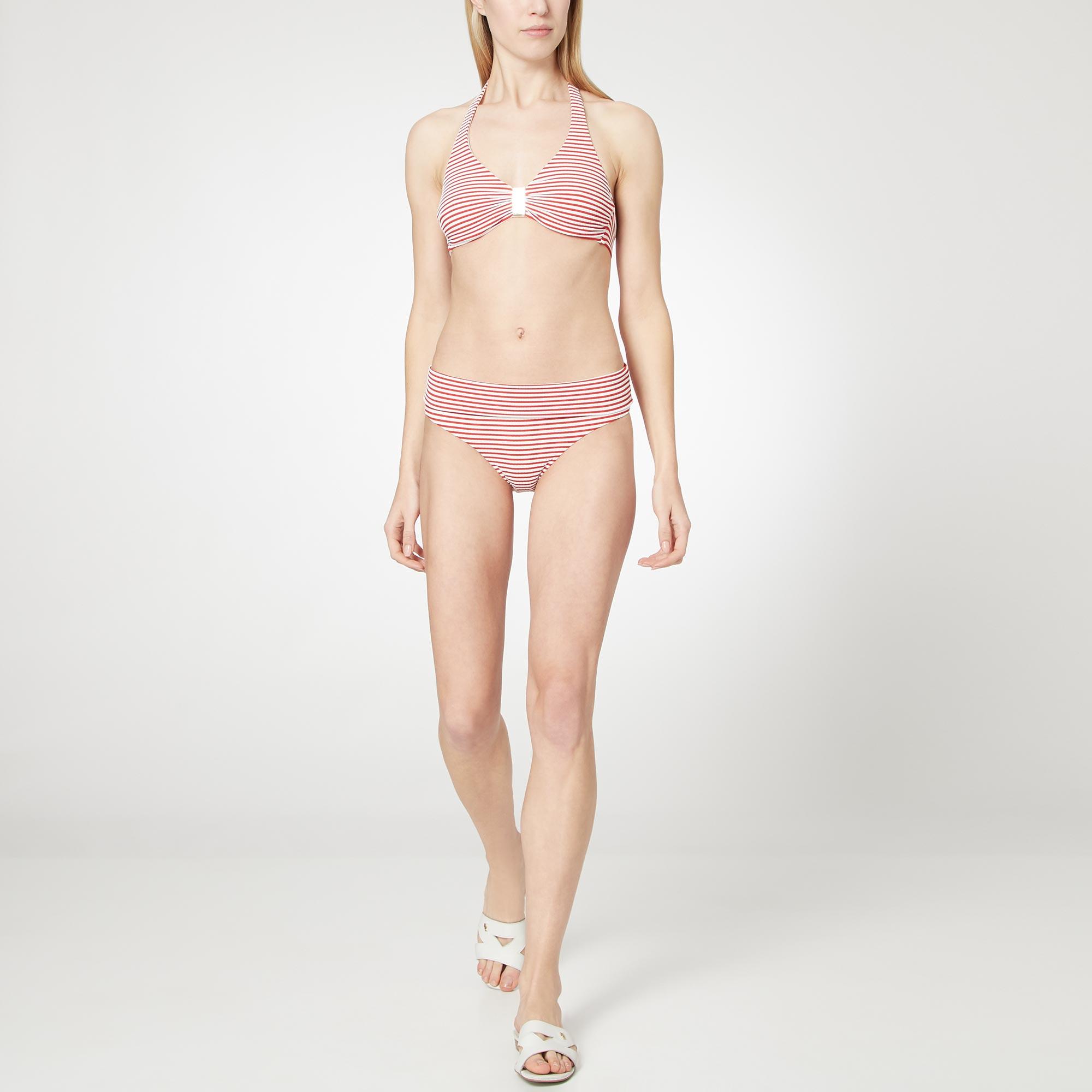 Provence Stripe Fold-Over Waist Bikini Bottoms